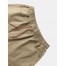 Men Solid Color Utility Pocket Street Elastic Waist Casual Cargo Pants